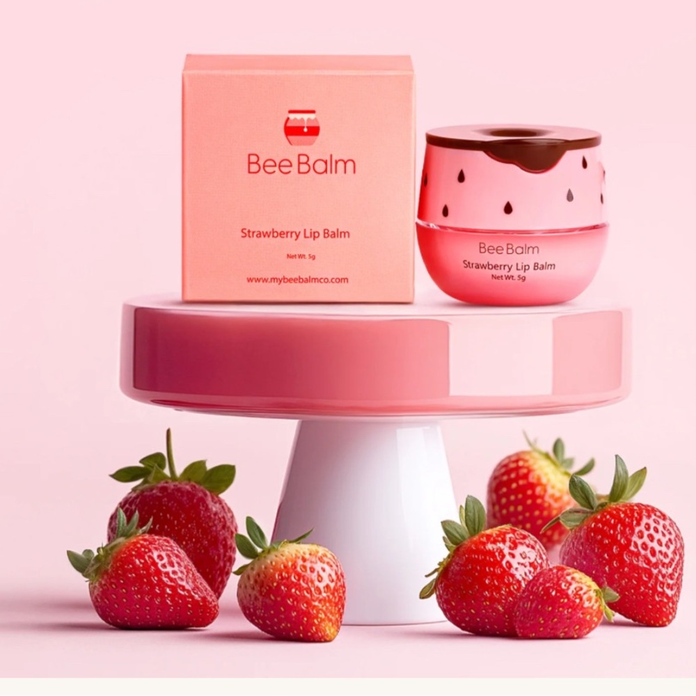 Bee Balm Pink Strawberry Lip Balm